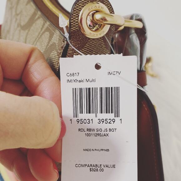 💃New Coach Jes Baguette In Signature Canvas With Coach Radial Rainbow - Picture 10 of 10